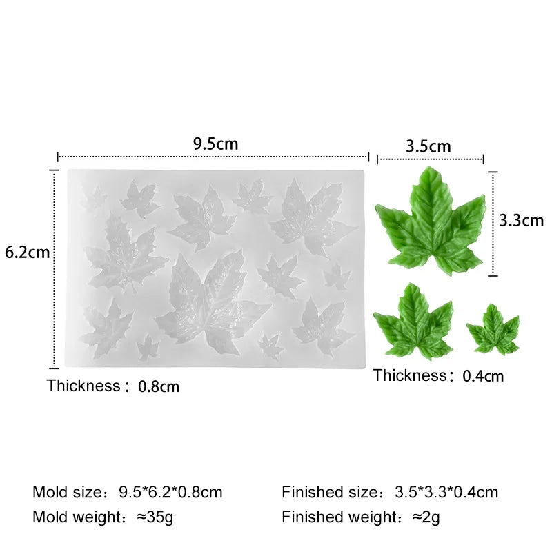 DIY Leaf Silicone Mold Leaves Maple Leaf Mold Handmade Soap Epoxy Resin Decoration Mould - F470-5
