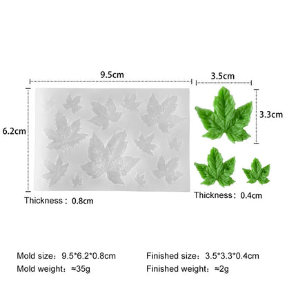 DIY Leaf Silicone Mold Leaves Maple Leaf Mold Handmade Soap Epoxy Resin Decoration Mould - F470-5