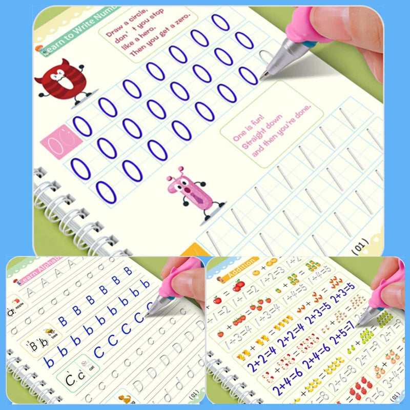 Reusable Magic Copybook Drawing Toys for Children Montessori Pen Control Training Writing Sticker Learning Educational Toy Ki