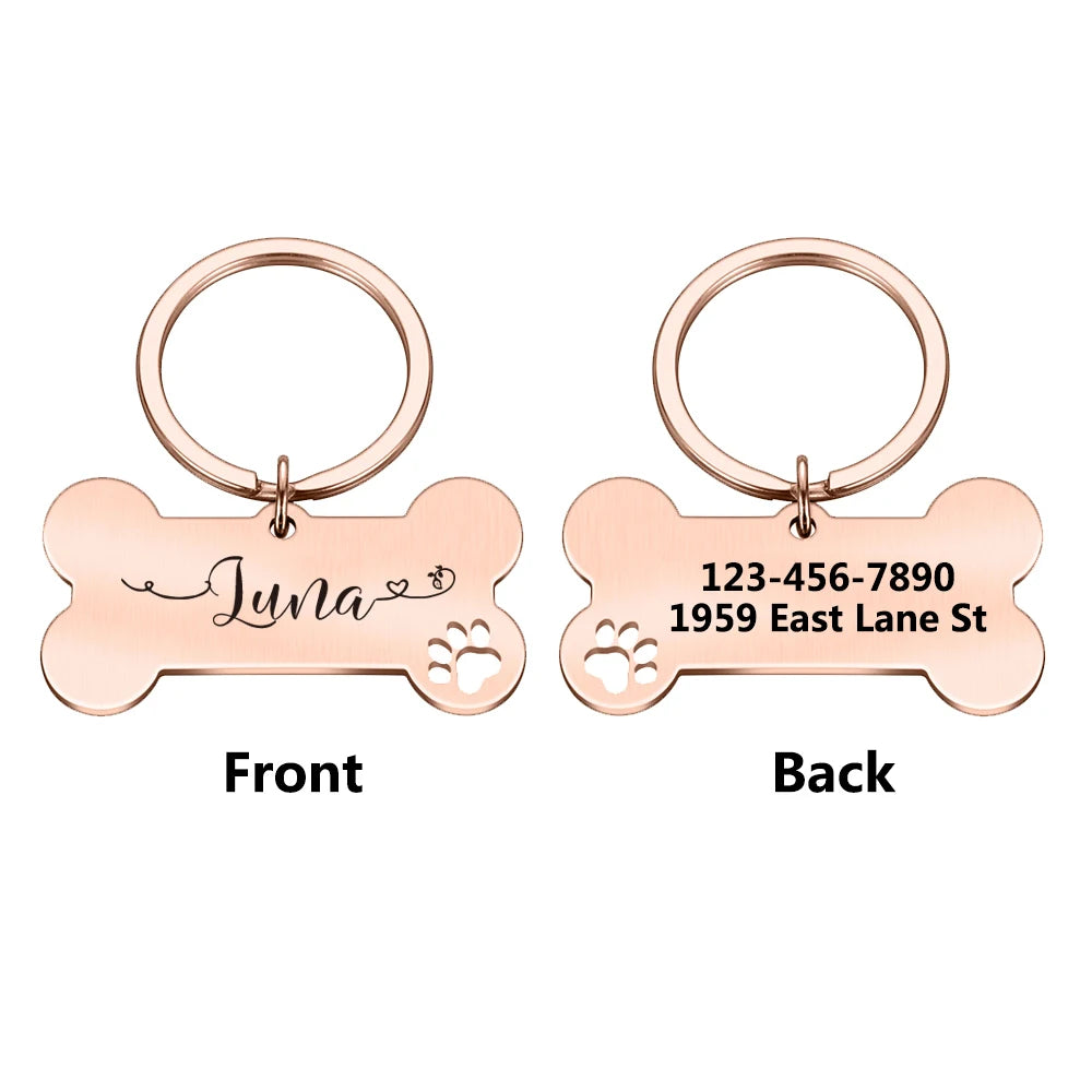 1pc Creative Custom Text The name of the love wavy line Personalized Dog Tags Customized Dog Collar With Name For Dog Tag Nam