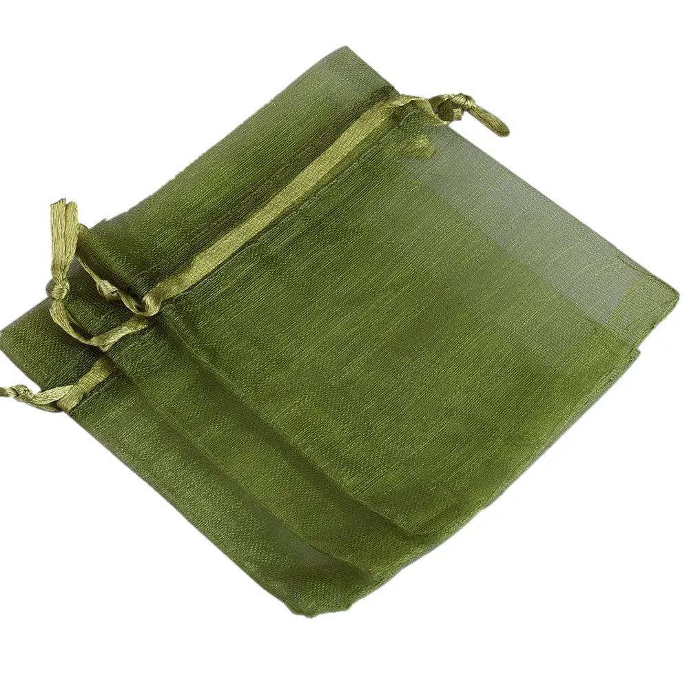 50/100pcs/lot Organza Gift Bag For Jewelry 24 Colors Drawstring Pouches For Wedding Christmas Candy Gift Bags Jewelry Packing