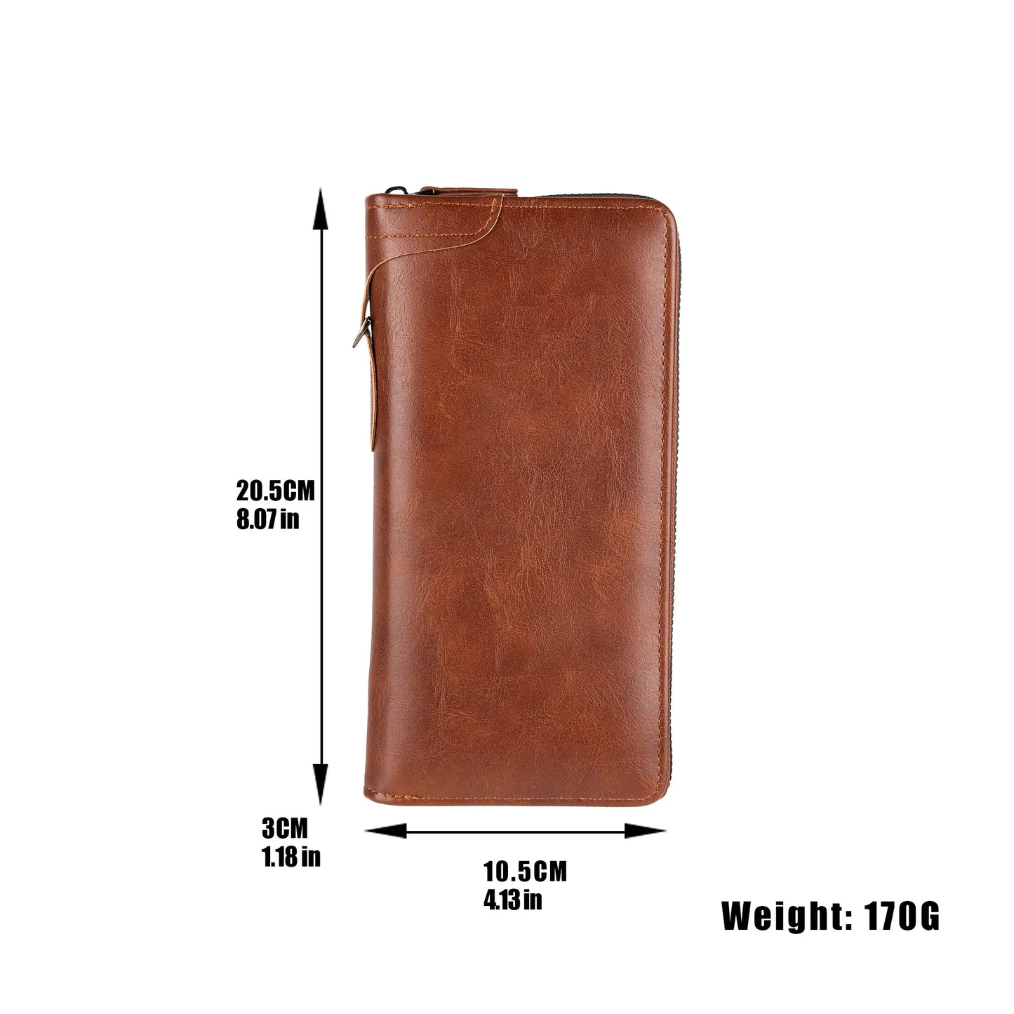 Men's Long Zipper Wallet High Quality Pu Leather Wallet For Men RFID Blocking Business Clutch Bag Credit Card Holder Purse Ma