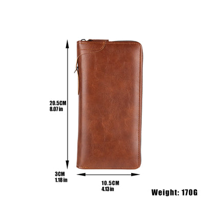 Men's Long Zipper Wallet High Quality Pu Leather Wallet For Men RFID Blocking Business Clutch Bag Credit Card Holder Purse Ma
