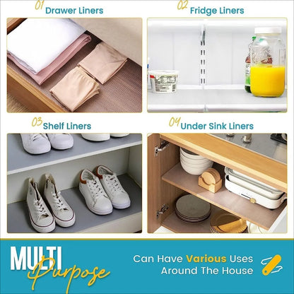 1 Roll Shelf Liner Drawer Liner for Kitchen Cabinets Non-Slip Easy Clean Kitchen Cabinet Liner, Cupboard Liner, Waterproof Ma