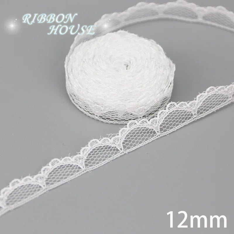 (5 yards/roll) white Lace fabric Webbing Decoration Lovely gift packing polyester Material - 27