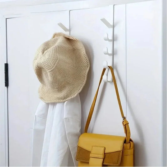 Bedroom Door Hanger Clothes Hanging Rack Over The Door Plastic Home Storage Organization Hooks, Purse Holder For Bags Rails