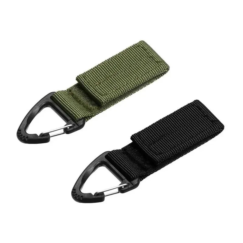 1/2/3Pcs Tactical Hanging Key Hook Clip Clamp Buckle Nylon Webbing Molle Belt Carabiner Outdoor Strap Climbing Accessories - 