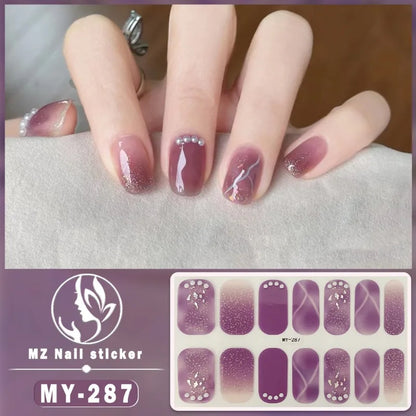 Nail Sticker Full Cover Waterproof Nail Art Manicure Decoration Sweet DIY Nail Decail Rhinestones Self Adhesive Manicure INS 