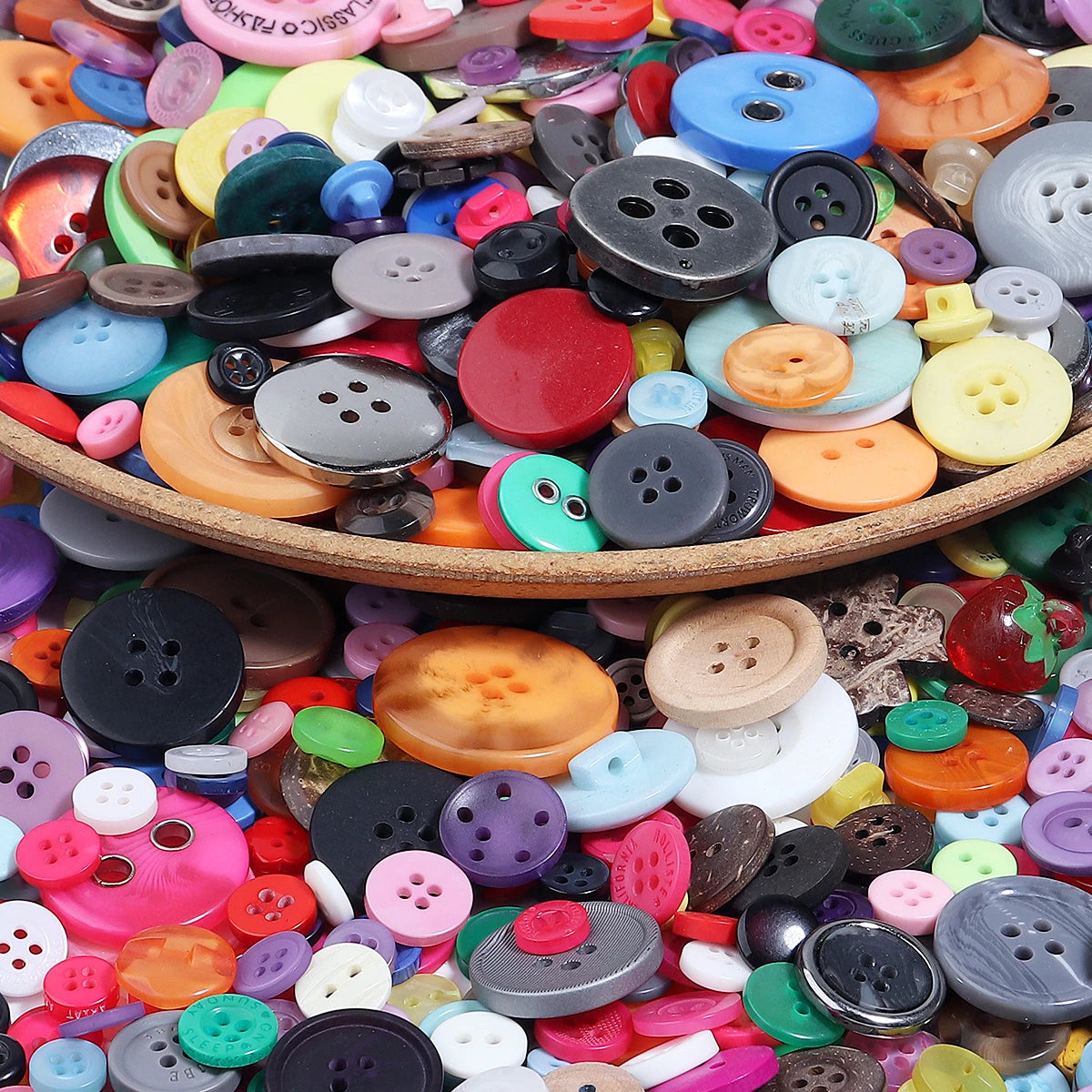 90Pcs/pack Colorful Round Resin Buttons Assorted Sizes Bulk Buttons For Handmade Creative Crafts Sewing Clothing Accessories 