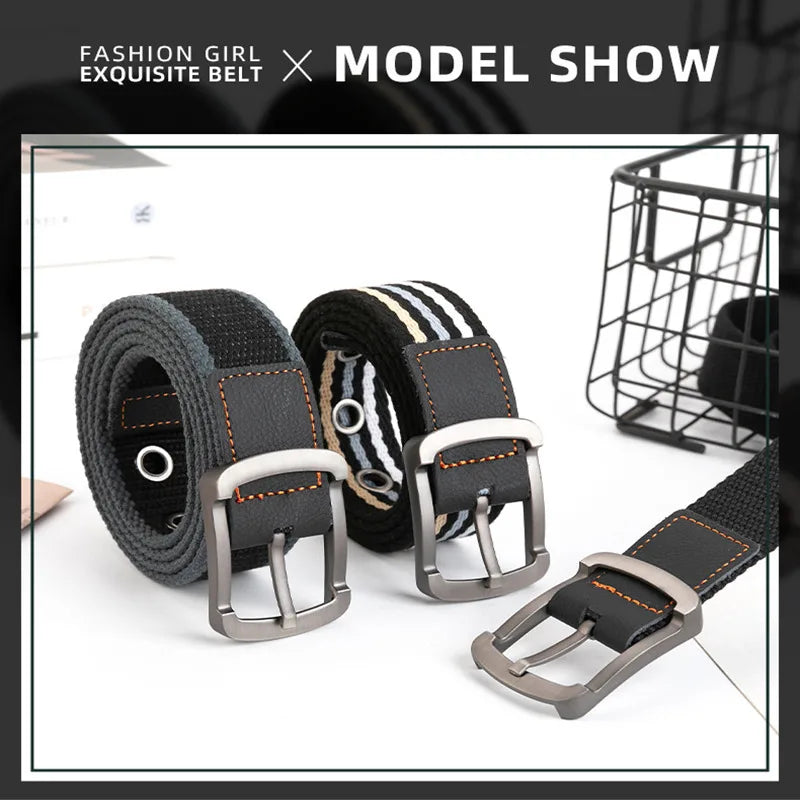 LUDIVIS Canvas Belt Outdoor Tactical Belt Unisex Canvas Belts for Jeans Male Luxury Casual Straps Ceintures