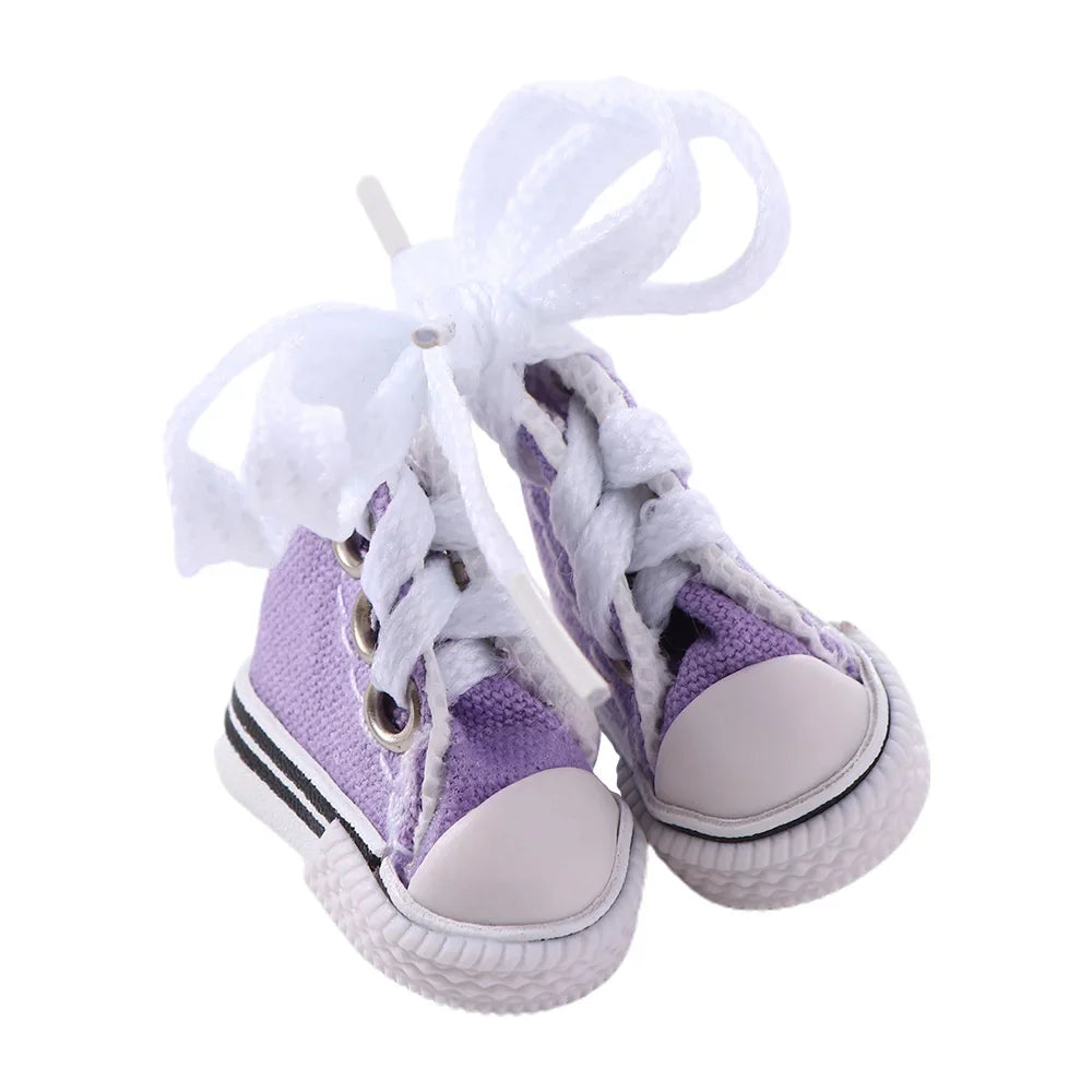 Dolls Accessories 3.5CM Sneakers Shoes Mini Shoes For Children Blyth Shoes Canvas Shoes Shoes - Purple A