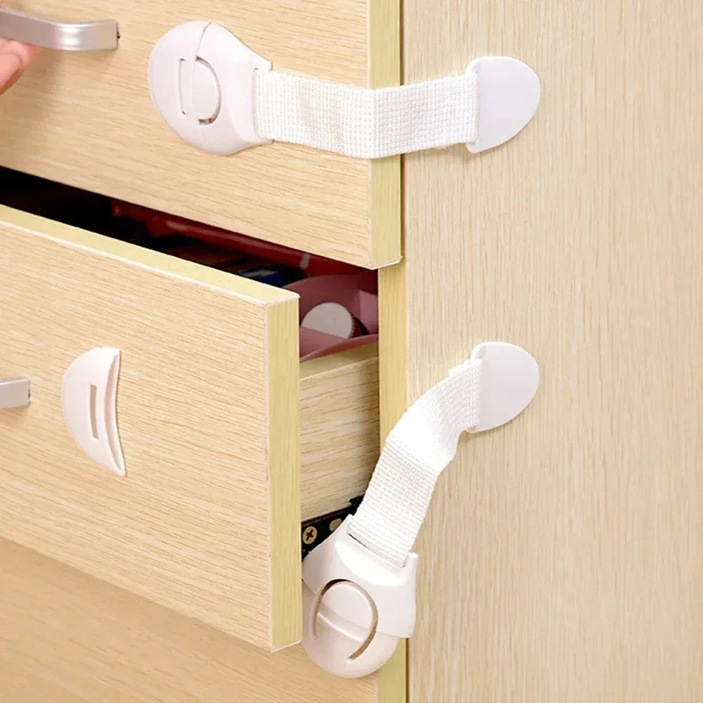 10pcs lot For Baby Furniture Door Drawer Lock Refrigerator Safety Locks Child Proof Infant Protector Brown Cabinet Safety Loc