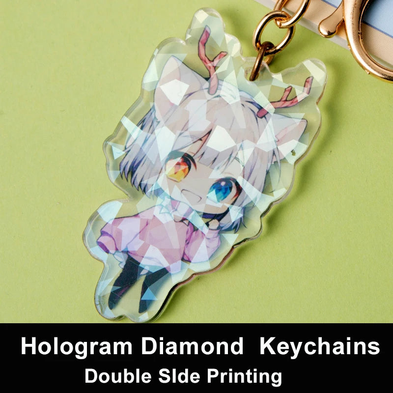 Custom Keychains Cartoon Llavero Key Chain Photo Customized Anime Charms Hologram Clear Acrylic Personalized Designer Keychai