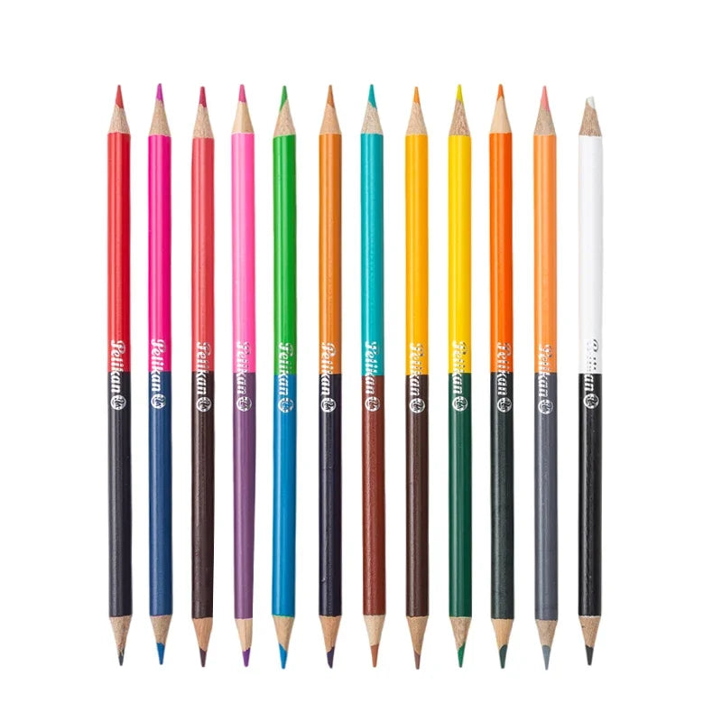24 Colors Double Headed Pencils for Children Professional Drawing Sketching and Pastel Art Premium Student School Art Supplie
