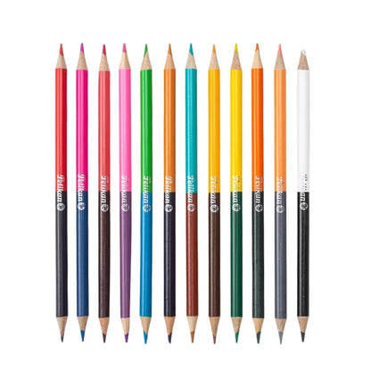 24 Colors Double Headed Pencils for Children Professional Drawing Sketching and Pastel Art Premium Student School Art Supplie