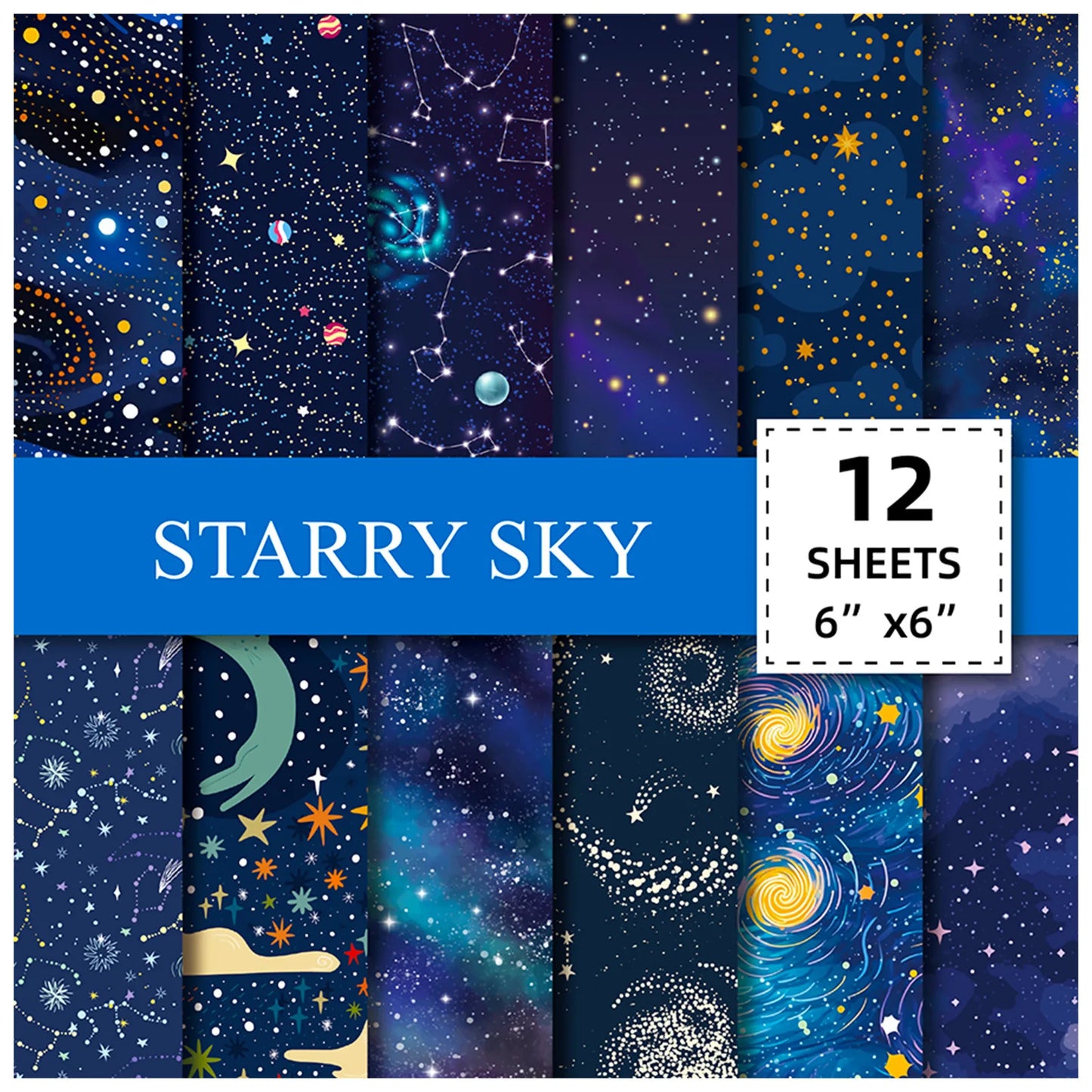 12 Sheet Scrapbooking Paper 15x15cm, Christmas Journal Planner Paper Pad Cardstock Backgrounds Card for DIY Art Craft Decorat