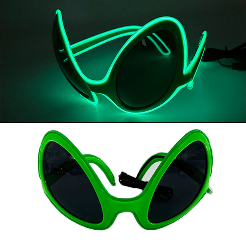 1PC Light Up LED Glasses Glow Sunglasses EL Wire Neon Glasses Glow in The Dark Party Supplies Neon Party Favors for Adults - 