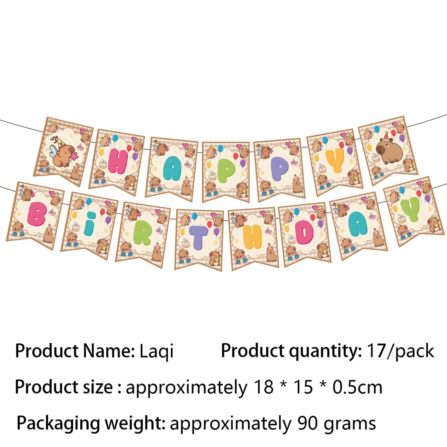 Birthday Decoration Capybara Birthday Invitation Card Cup Tablecloth Plate Napkin Poster Baby Shower Birthday Girl Party Favo