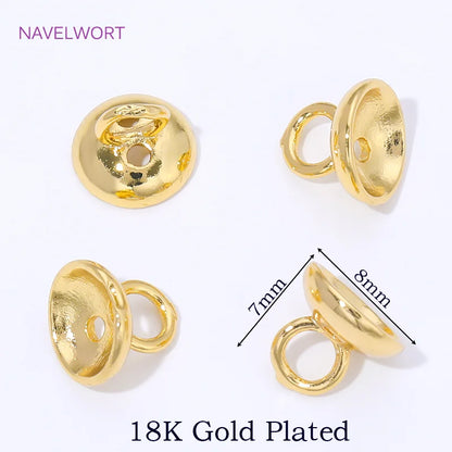 10/20Pcs 18K Gold Plated End Beads Tip,Brass End Caps For Jewelry Making,Connecting Rings For Jewelry,DIY Bracelets Accessori