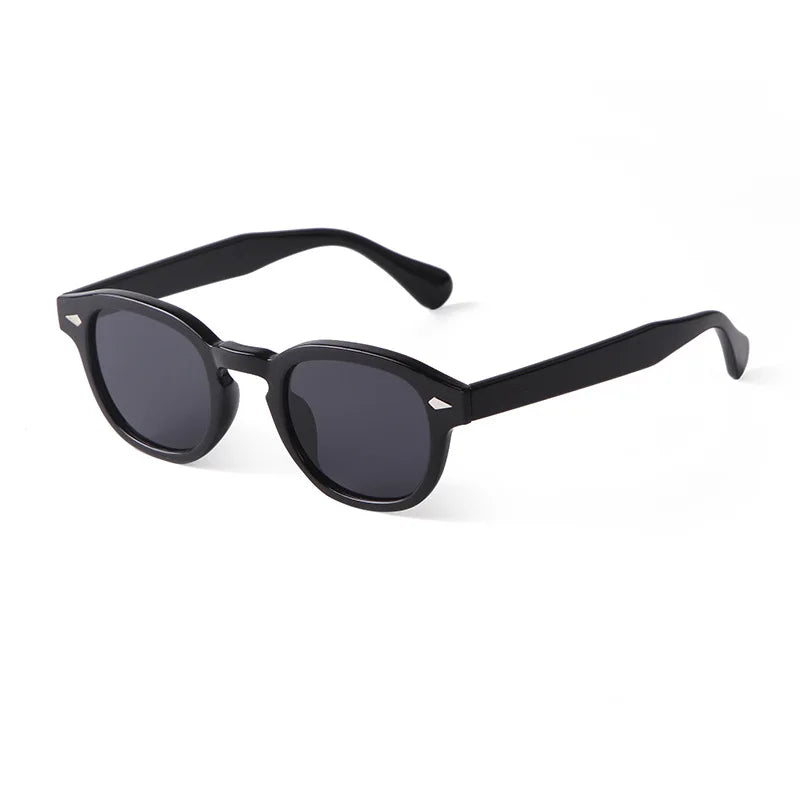 Vintage Fashion Shell Round Sunglasses Women Men 2024 Brand Design Retro Rivet Yellow Blue Lens Square Sun Glasses Female UV4