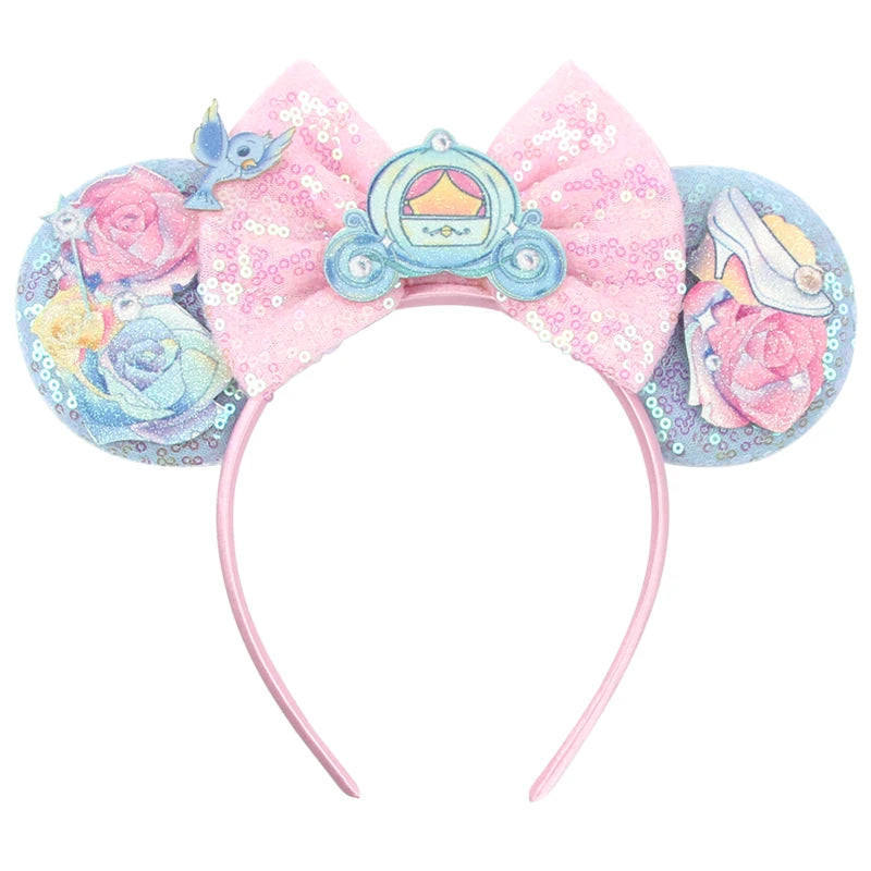 New Christmas Halloween Mouse Ears Headband Cartoon Sequin Bows Headband Birthday Party Princess Cosplay Costume For Women Ad