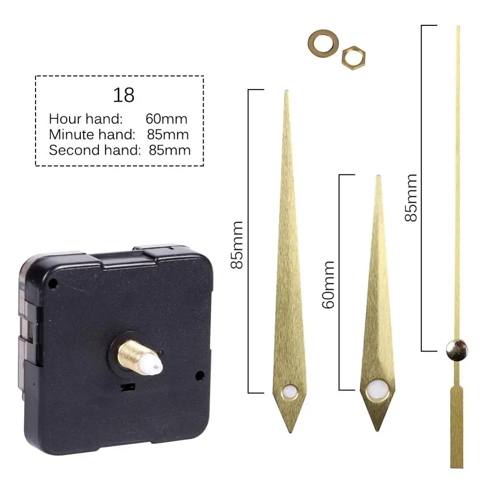 Clock Mechanism Silent Quartz Movement Machine Wall Hands Pointer Set Clockwork Table Long Shaft DIY Watches Repair Parts - 1