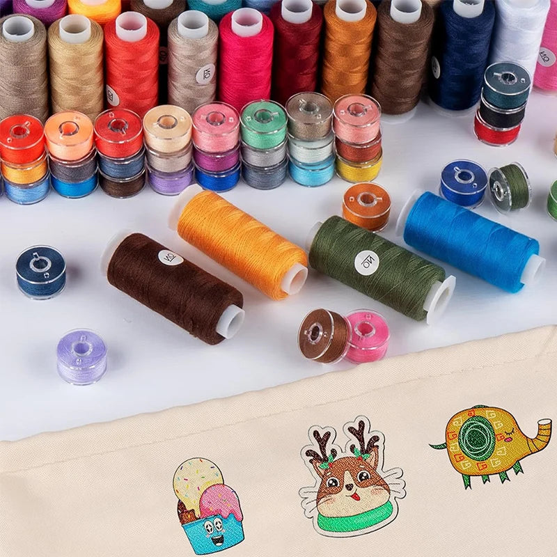 25/36 Colors Set Bobbin Thread Polyester Thread Spools Sewing Machine Bobbins With Storage Box For Embroidery Sewing Accessor