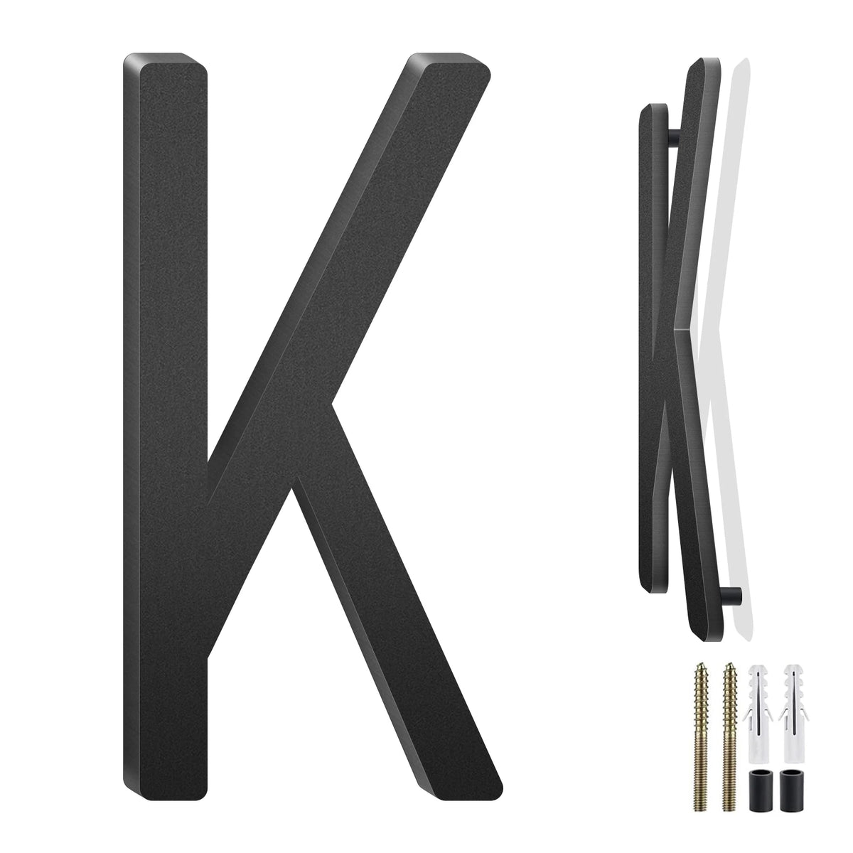 3-10 Inch Floating Aluminum House Address Numbers Letters, Modern Metal House Numbers for Outside, Black Metal Door Address L