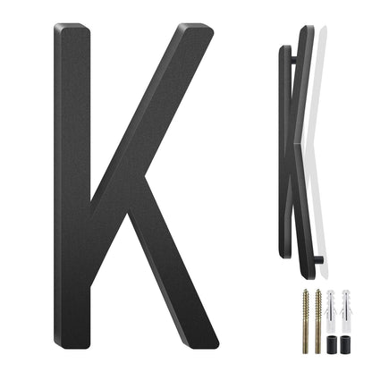 3-10 Inch Floating Aluminum House Address Numbers Letters, Modern Metal House Numbers for Outside, Black Metal Door Address L