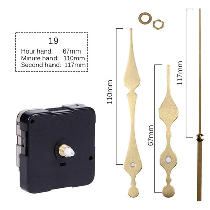 Clock Mechanism Silent Quartz Movement Machine Wall Hands Pointer Set Clockwork Table Long Shaft DIY Watches Repair Parts - 1