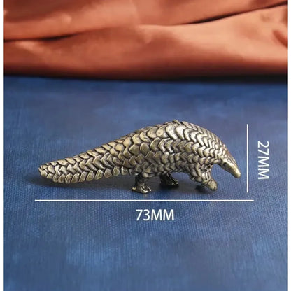 Solid Copper Small Pangolin Figurines Miniature Vintage Bronze Animal Home Ornament Statue Desktop Oranment Craft Gift Access