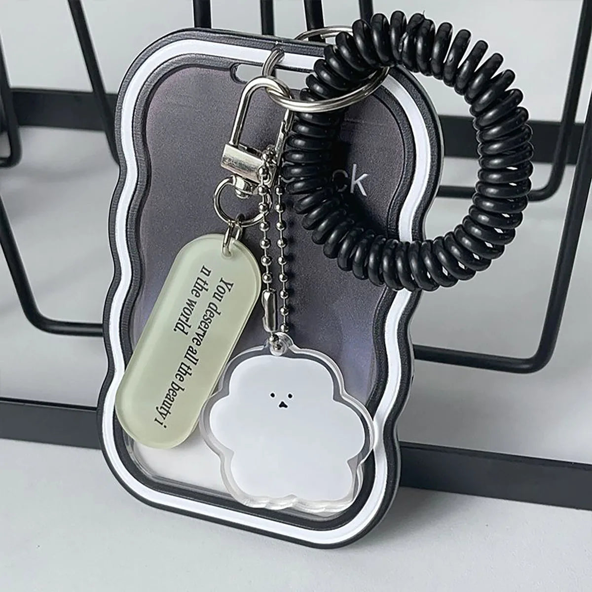 Creative Design Kpop Photocard Holder Transparent Card Holder Keychain Photo Sleeves Bus Card Student Card Case Photo Protect