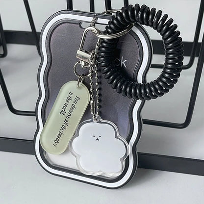 Creative Design Kpop Photocard Holder Transparent Card Holder Keychain Photo Sleeves Bus Card Student Card Case Photo Protect