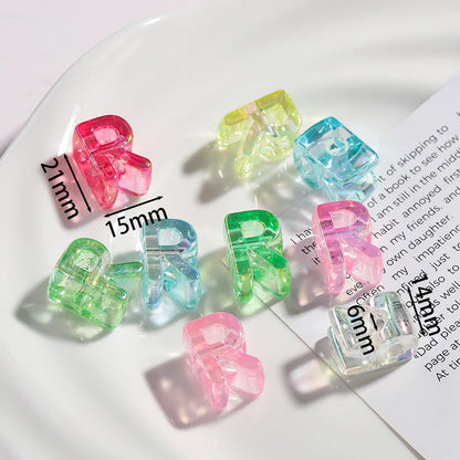 5pcs/lot Multicolour Random Letter Beads Acrylic Transparent Alphabet Bead For Jewelry Making DIY Necklace Keychain Accessori
