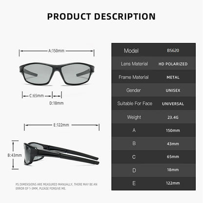 Photochromic Polarized Sports Vintage Sunglasses Men Women Fishing Cycling Driving Mountaineering Chameleon Sun Glasses UV400