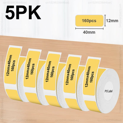 2/5/10Rolls P15 Thermal Label Sticker for Phomemo D30 Q30 Marklife P15 P12 DELI Q2 Label Maker White 12x40mm 15x30mm Label Ta