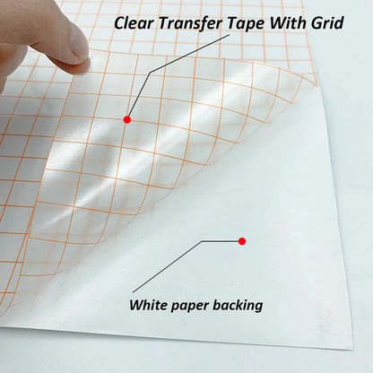 12"x 16FT Mid Tack Adhesive Clear Application Transfer Paper Tape Sign Vinyl 4 Assorted Colors Sticker Cutting Craft Decals D