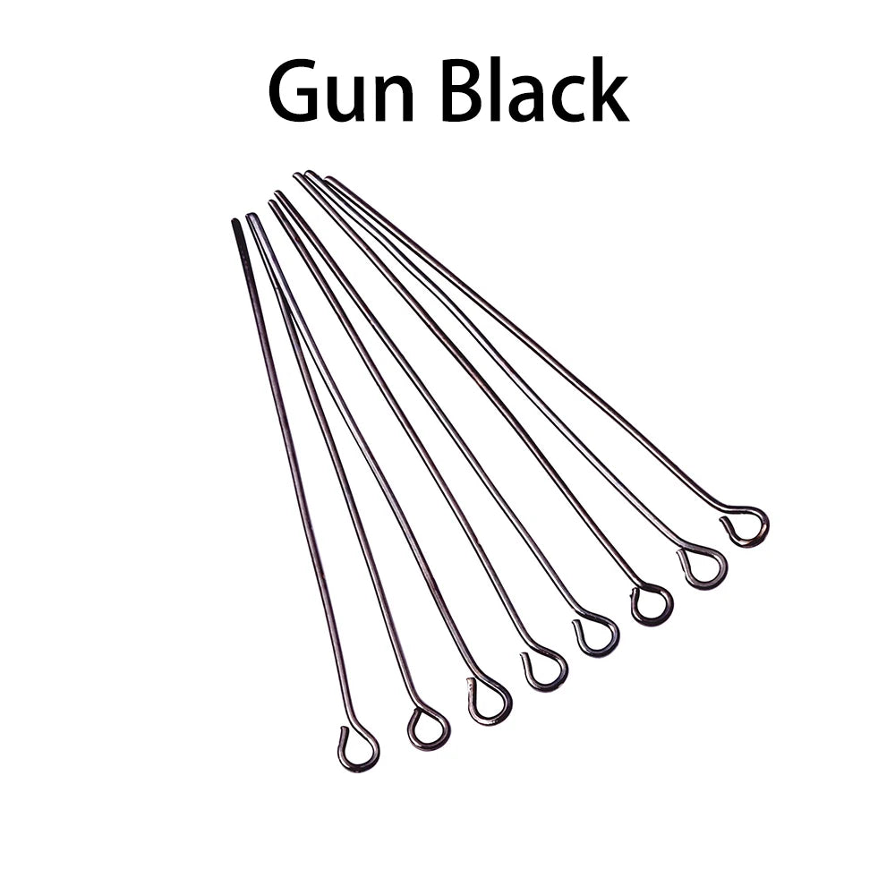 100-200Pcs/Lot 10-70mm Heads Eye Flat Head Pin Gold Plated Ball Head Pins for Jewelry Findings Making Accessories Supplies