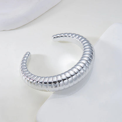 Fashion Exaggerated Irregular Bracelets for Women Simple Hip Hop Rock Personality Plastic Cuff Bangle Trendy Jewelry - Silver