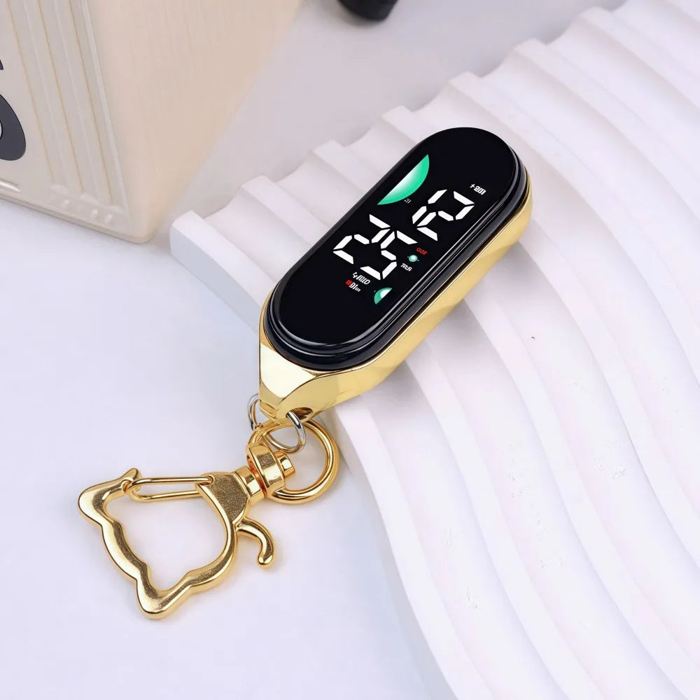 LED Electronic Hanging Watch Portable Waterproof Pocket Watch Digital Display Carabiner Luminous Pocket Watch Kids Adults