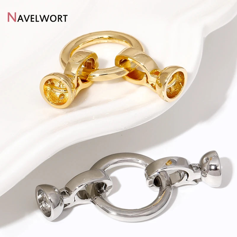 2/4/6Pcs Gold Color Round Jewelry Clasps, Locks for Jewelry, Clasps for Bracelet Necklace Making Supplies, Accessories for Je