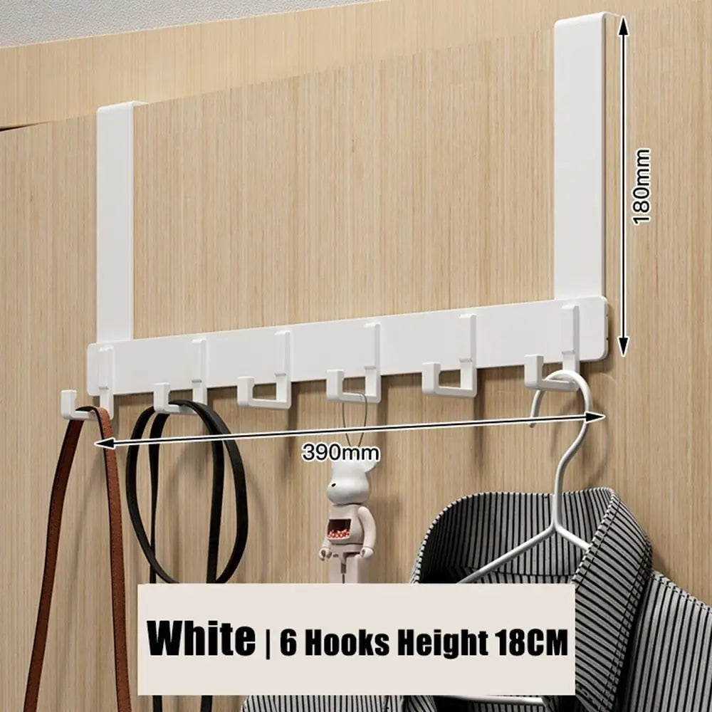 Storage Hooks Over The Door 6 Hooks Clothes Coat Hat Towel Hanger Home Organizer Rack Bathroom Kitchen Accessories Holder