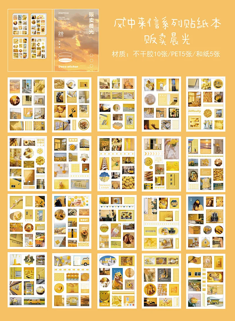 Stickers Book Landscape Decorative Decal Film Impression Seal For DIY Diary Planner Scrapbook Album School Supplies Stationer