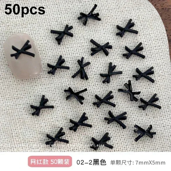 French Ribbons Colorful Resin Cute Bowknot Charm Leopard Print Bow Tie Nail Art Decorations Manicure Tools Accessories Wholes