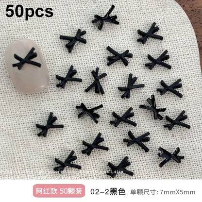 French Ribbons Colorful Resin Cute Bowknot Charm Leopard Print Bow Tie Nail Art Decorations Manicure Tools Accessories Wholes