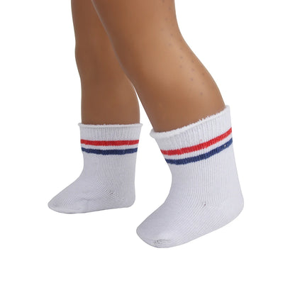 Doll Accessories Socks Heart Stripe Solid Color Knit Doll Socks For 43cm Baby New Born&18 inch American,OG Girl Doll Toy - BE