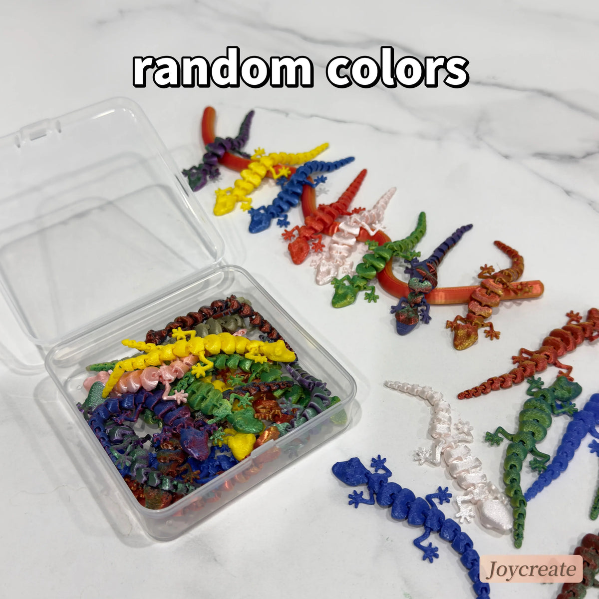 30 pc 3d printed movable joint lizards, colorful and realistic reptile decorations, durable plastic desktop ornaments ons