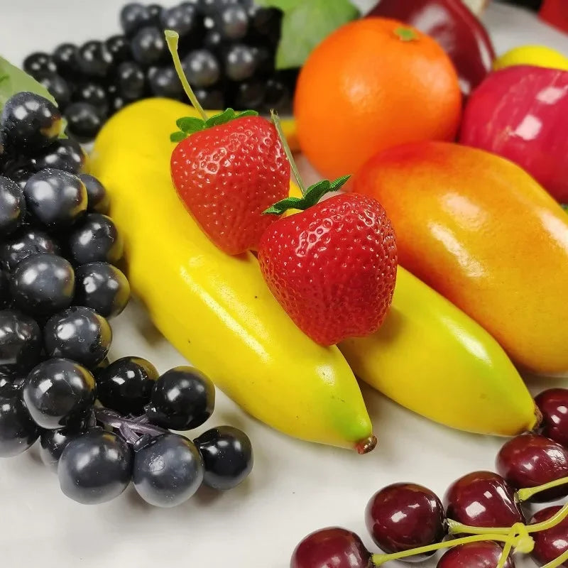 Set of Fake Fruits for Home Decoration, Fruit Model for Party Decoration, Fruit, Strawberry, Mango, Bananas, 20 Pieces/Set