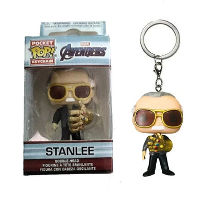 FUNKO Captain America Inro Man Deadpool Spider Man Thanos Thor Keychain Toys Vinyl Doll Collectible Toy Figures Best Kid Gift