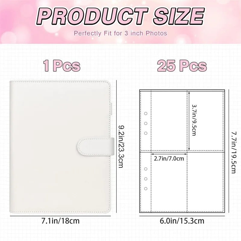 Kpop Photocard Binder with 25 pages 4-Pocket Card Collector Album with 200 Card Slots PU Leather Cover Organizing Cards